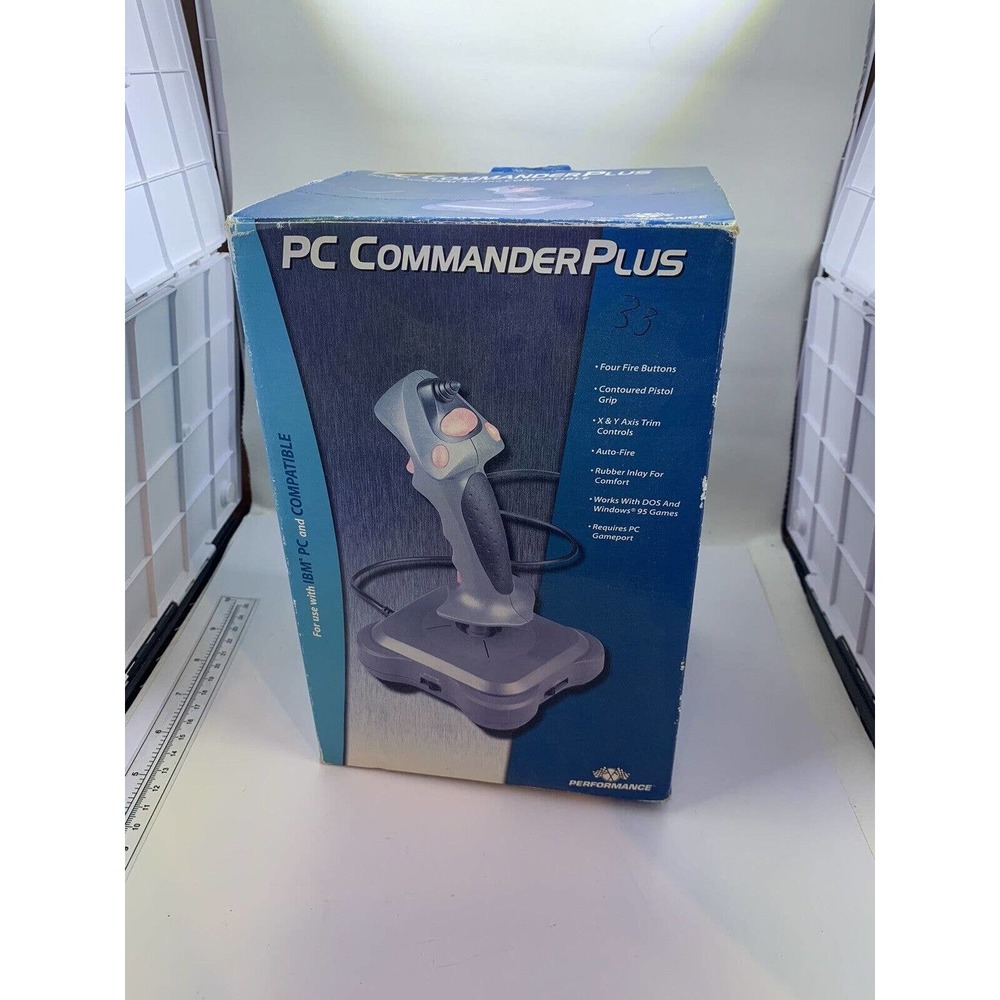 PC Commander Plus Flight Simulator Video Game Joystick Controller W Box